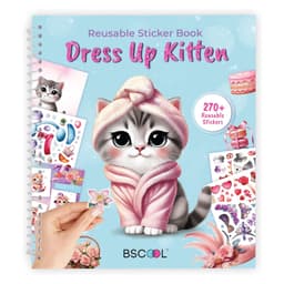 ספר מדבקות עיצוב אופנה לילדים BSCOOL – דגם חתלתול מקסים Fashion Cat (300+ מדבקות לשימוש חוזר) - ToySale חנות הצעצועים הזולה במדינה