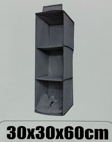 ארגונית בד לתלייה 3 קומות 30X30X60 ס"מ קונים רק באטרקציה מהיבואן לצרכן