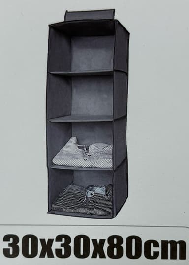 ארגונית בד לתלייה 4 קומות 30X30X80 ס"מ קונים רק באטרקציה מהיבואן לצרכן