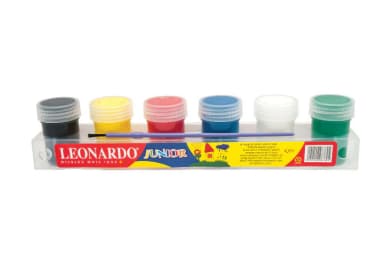 סט 6 צבעי גואש עם מכחול - LEONARDO קונים רק באטרקציה מהיבואן לצרכן