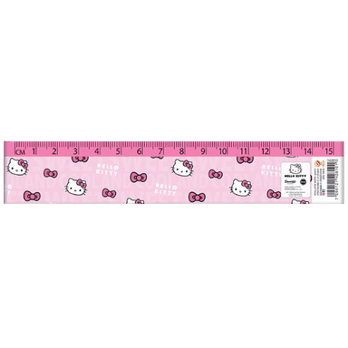 סרגל פלסטיק - הלו קיטי ורוד 15 ס"מ קונים רק באטרקציה מהיבואן לצרכן