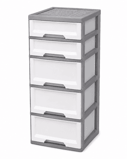 שידת אחסון 5 קומות עם מגירות – 41.5×32×83 ס״מ קונים רק באטרקציה מהיבואן לצרכן