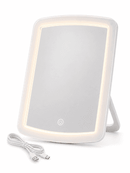 מראת איפור שולחנית מרובעתת עם תאורת LED וטעינת USB קונים רק באטרקציה מהיבואן לצרכן