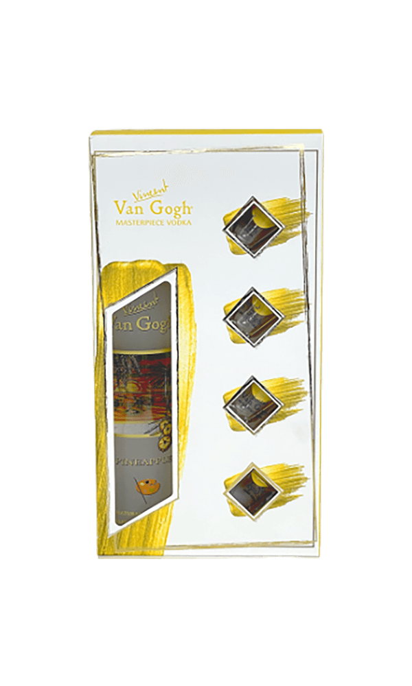 מארז וודקה ואן גוך אננס ליטר + 4 צ'ייסרים | בנא משקאות