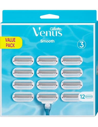 ג'ילט ונוס סמוט 12 סכיני גילוח רב פעמי / GILLETTE VENUS