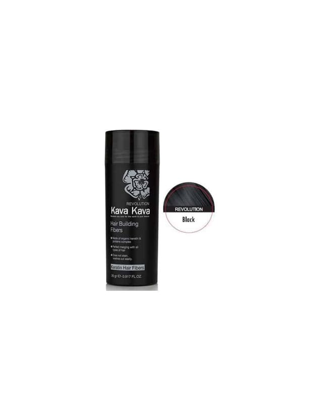 קווה קווה אבקה סיבי שיער בצבע שחור 26גרם - KAVA KAVA HAIR BUILDING FIBERS BLACK 26G