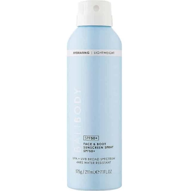 באלי בודי ספריי הגנה 50 לפנים ולגוף 175 גרם Bali Body Face And Body Sunscreen Spray SPF50 175 g