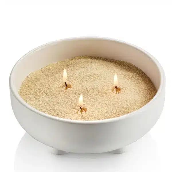 ספרינג אגרטל בטון לבן עגול עם רגליים קוטר 21 ס״מ (מגיע ללא שעווה)