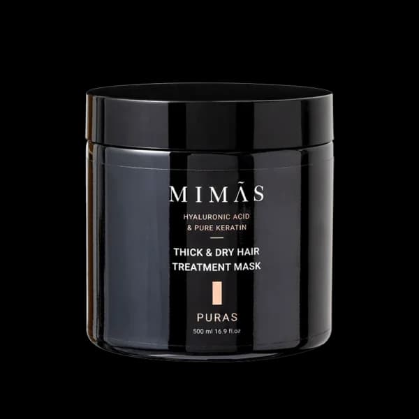 מסכה לשיער עבה ויבש מאוד מסדרת 'פיוראס' מועשרת בחומצה היאלורונית וקרטין טהור 500 מ"ל - מימאס