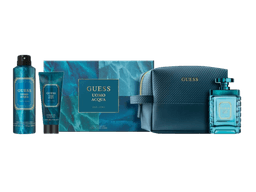 גאס אומו אקווה מארז לגבר הכולל בושם 100 מ"ל אדט + דאודורנט 170 מ"ל + ג׳ל רחצה 100 מ"ל - Guess Uomo Acqua Men's Set Includes Perfume 100 ml EDT + Deodorant 170 ml + Shower Gel 100 ml