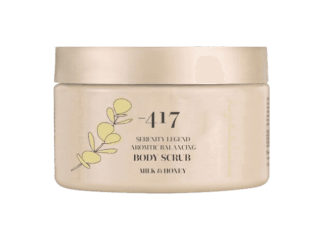 פילינג גוף ארומטי טבעוני עדין ומאזן בניחוח 'חלב ודבש' 400 גרם - מינוס 417